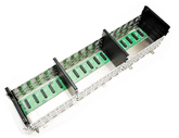 Rockwell 1756-A17 ControlLogix 17 slots chassis with green circuit board and metal casing for industrial automation.